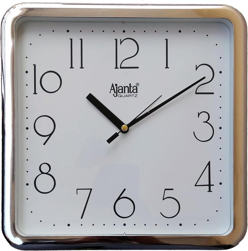 Ajanta Plastic Abstract Simple Clock (White, 677 DX)24W x 39.5H Centimeters, Analog - Image 1
