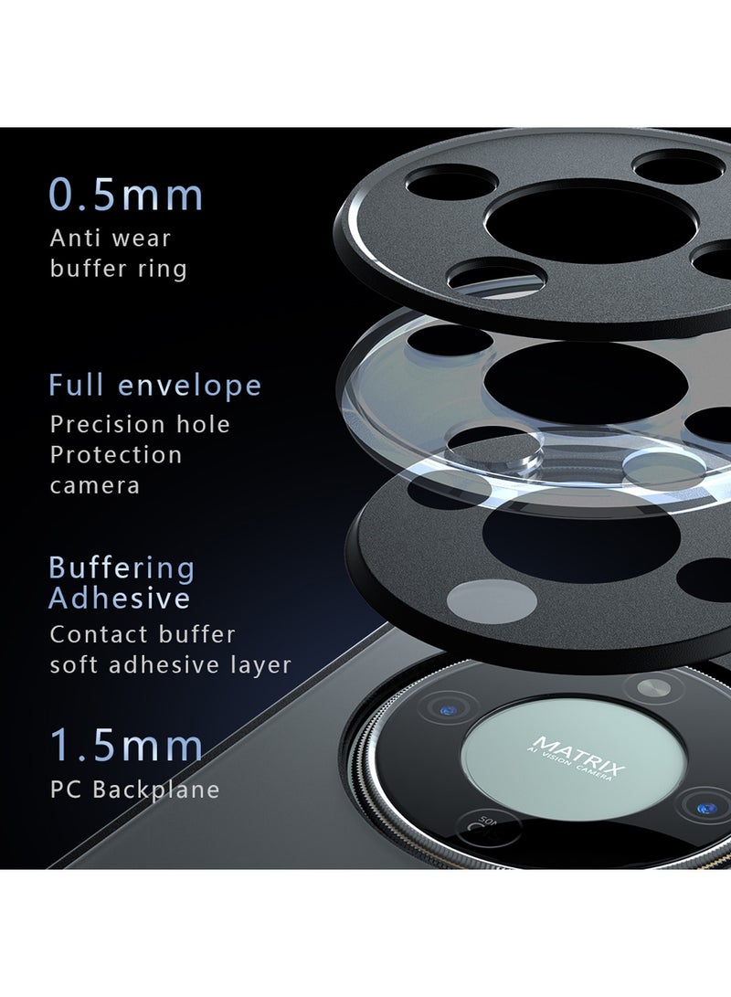 Adando Magnetic for Honor X9D 5G/Magic 8 Lite Case, Slim Thin Translucent Matte Hard Back Back Soft Bumper Shockproof Phone Cover (Black) - Image 3