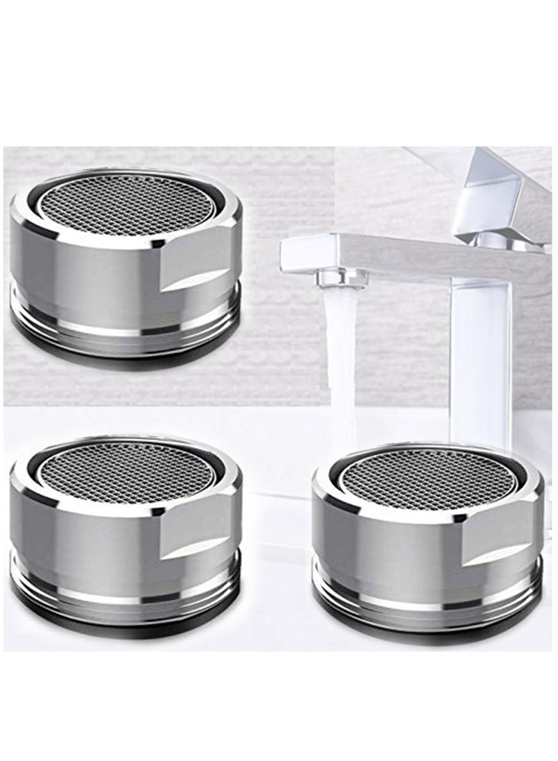 3 Pack Tap Aerators 24mm Replacement Part, Brass Male Spout Threaded Aerator with Gasket, Polished Chrome  for Faucet Kitchen Bathroom - Image 1