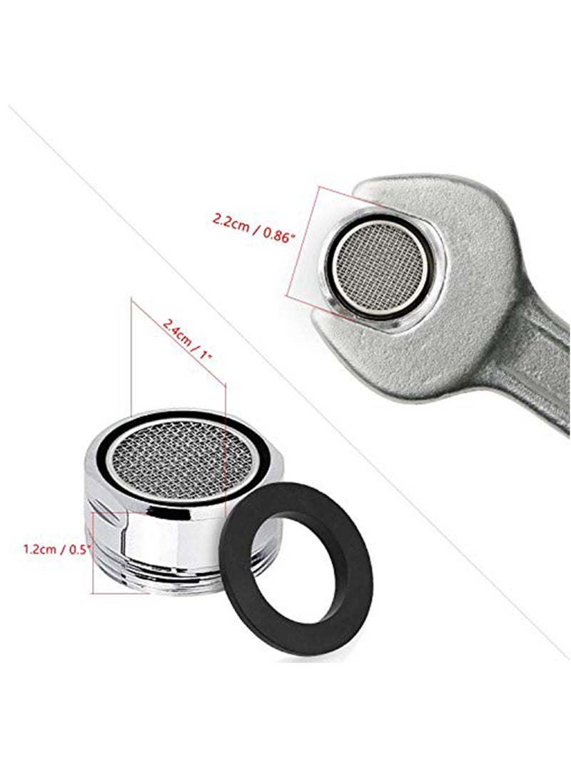 3 Pack Tap Aerators 24mm Replacement Part, Brass Male Spout Threaded Aerator with Gasket, Polished Chrome  for Faucet Kitchen Bathroom - Image 3