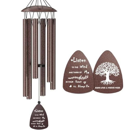 TOPBRY 32 Memorial Wind Chimes for Outside Sympathy Gift for Loss of Loved One HandTuned Bereavement Funeral Remembrance Decor with Condolence Card for Garden Patio - Image 1