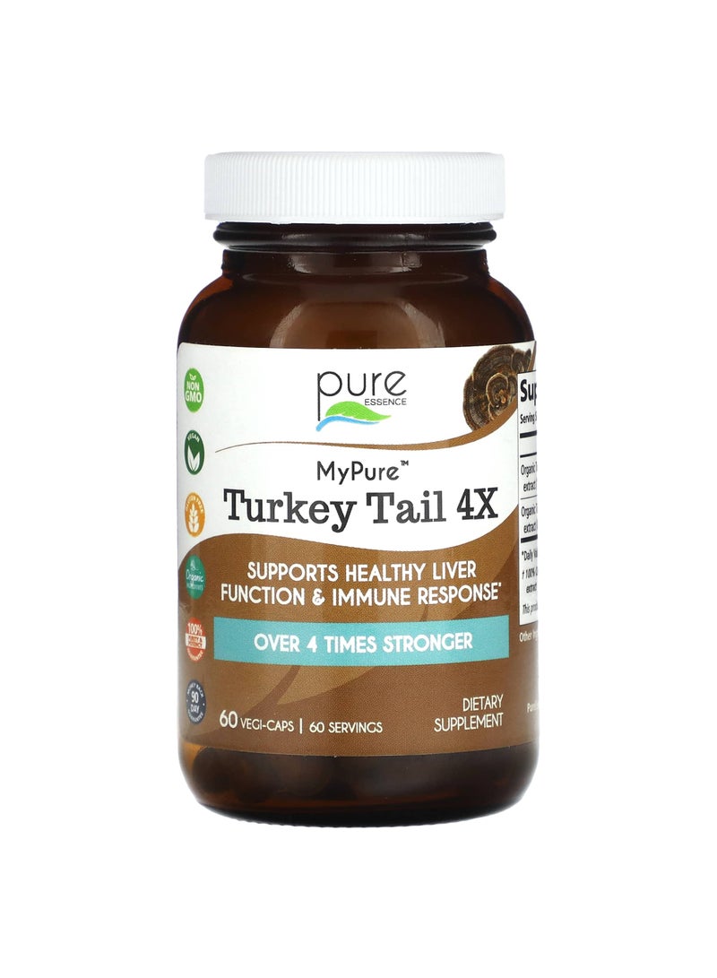 Pure Essence My Pure, Turkey Tail 4X, 60 Vegi-Caps