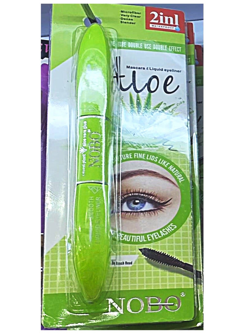 Nobo Aloe 2in1 Mascara & Liquid eyeliner For Women and girls 2 Pcs - Image 3