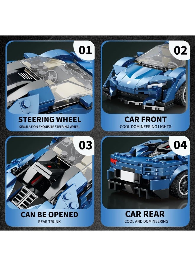 Loquat Sports Car Building Toy Set Technique and Engineering Construction Toy Speed Champion Race Car Agera Blue - Image 3