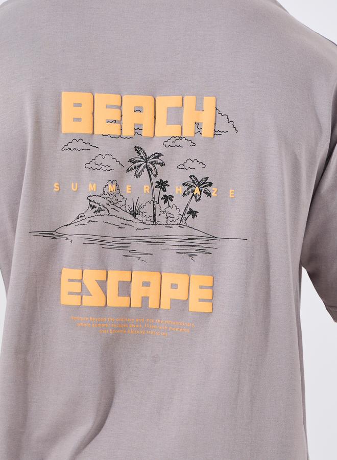 ستايلي تيشيرت أوفرسايز مطبوع برسومات ثقيلة الوزن من ستايلي - Image 5