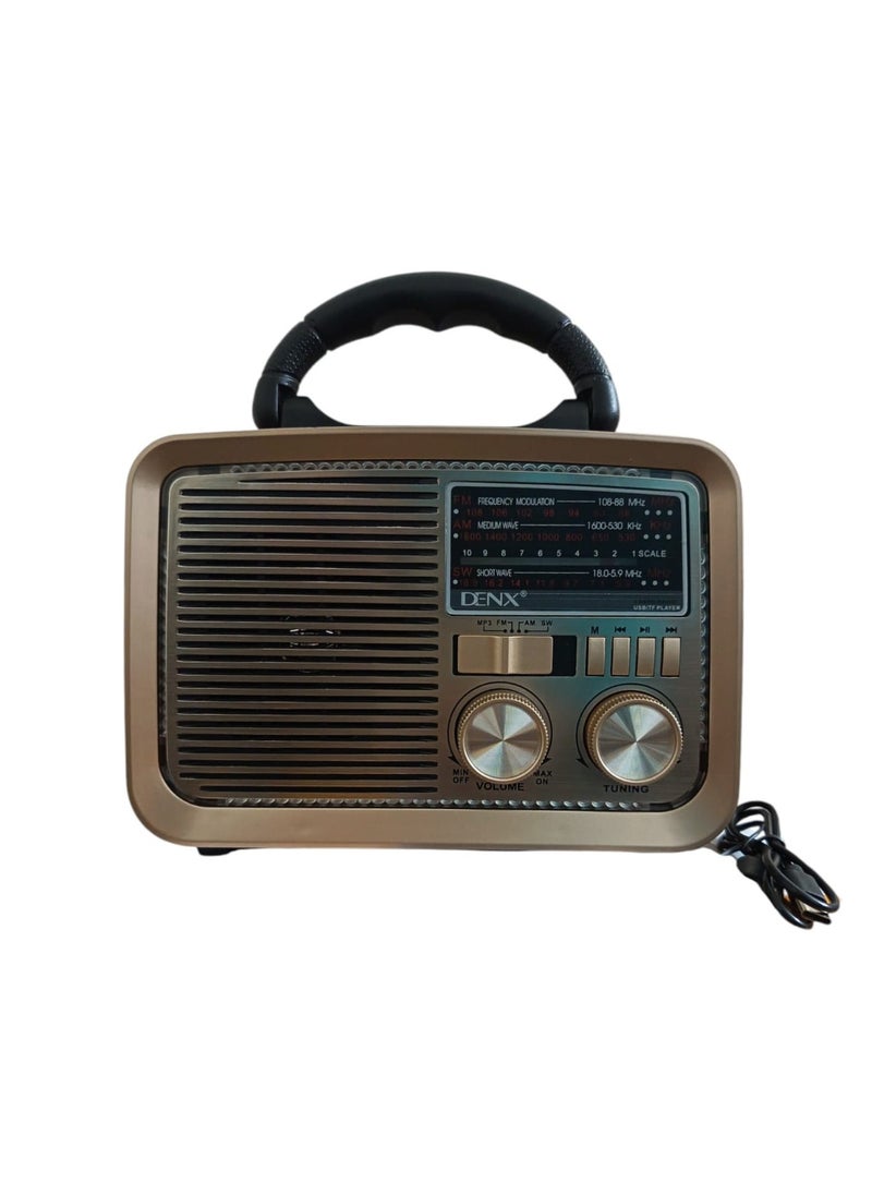 Denx Classic Portable Radio With Bluetooth Speaker Dx2427 Brand  - Image 1
