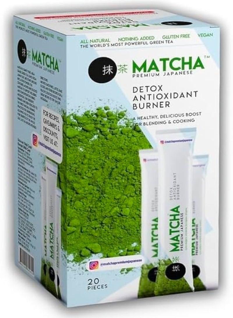 MATCHA PREMIUM JAPANESE DETOX ANTIOXIDANT BURNER(AHEALTHY.DELICIOUS BOOST FOR BLENDING&COOKING)20PIECES - Image 1