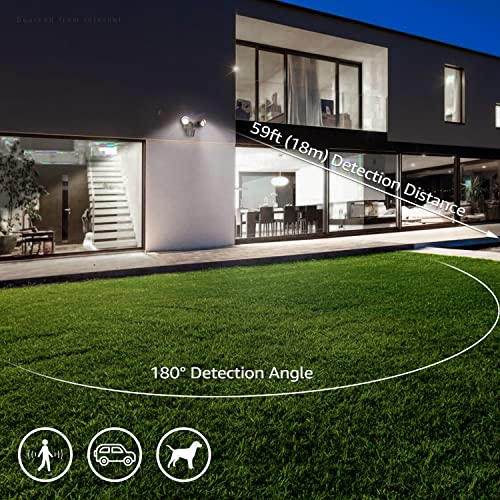 LEONLITE 3CCT LED Security Light, Motion Sensor Flood Lights Outdoor, Aluminum, 3 Modes Motion Detector+Dusk to Dawn+Switch Control, 3000K/4000K/5000K Selectable, IP65, Adjustable 2-Head, ETL, Bronze - Image 4