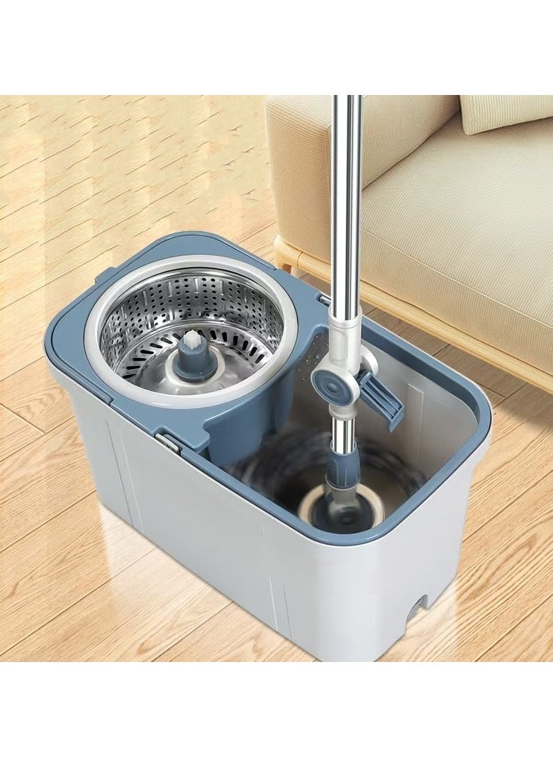 360 Degree Rotating Mop and Bucket Flat Self-Separating Laminating Mop Set with 4 Microfiber Pads and Extendable Handle Perfect for Cleaning All Kinds of Floors