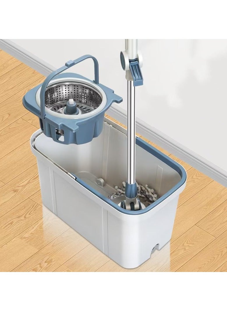 360 Degree Rotating Mop and Bucket Flat Self-Separating Laminating Mop Set with 4 Microfiber Pads and Extendable Handle Perfect for Cleaning All Kinds of Floors