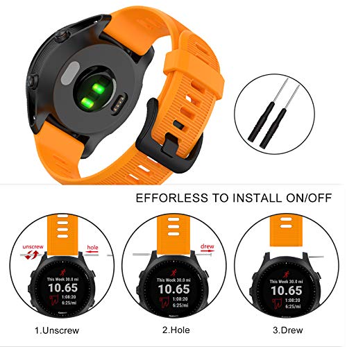 ISABAKE Band for Garmin Forerunner 935/Forerunner 945/Forerunner 745,Compatible with Fenix 5/ Fenix 5Plus/ Fenix 6/ Fenix 6 Pro/Approach S60,Soft Silicone 22mm Replacement Bands - Image 5