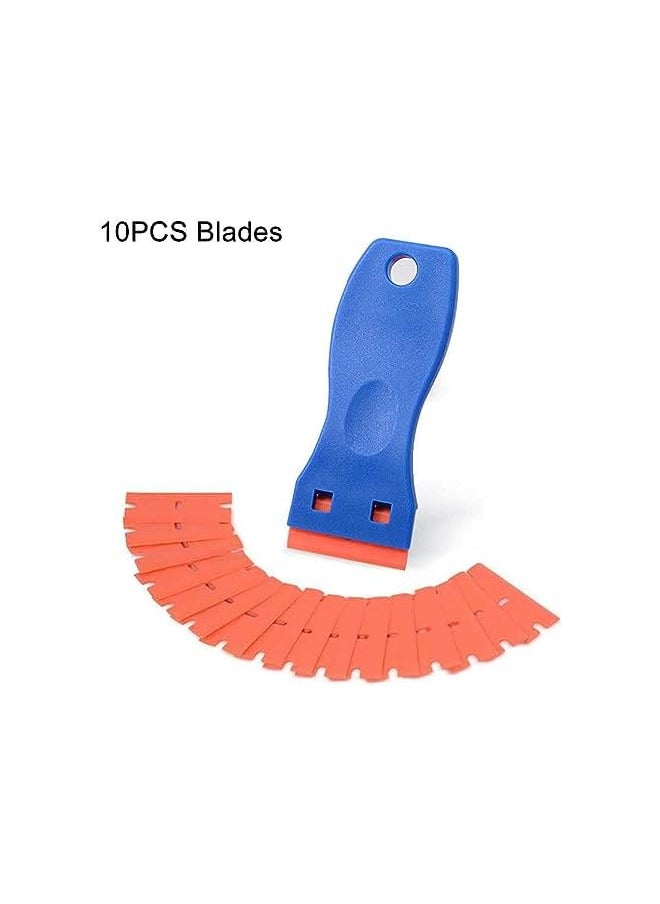 PROMASS promass Plastic Razor Blade Scraper, 1.5" Plastic Razor Scraper, Scraper Tool With 10pcs Plastic Blades, Cleaning Scraper Remover For For Labels Decal, Stickers, Window Cleaning  - Image 2
