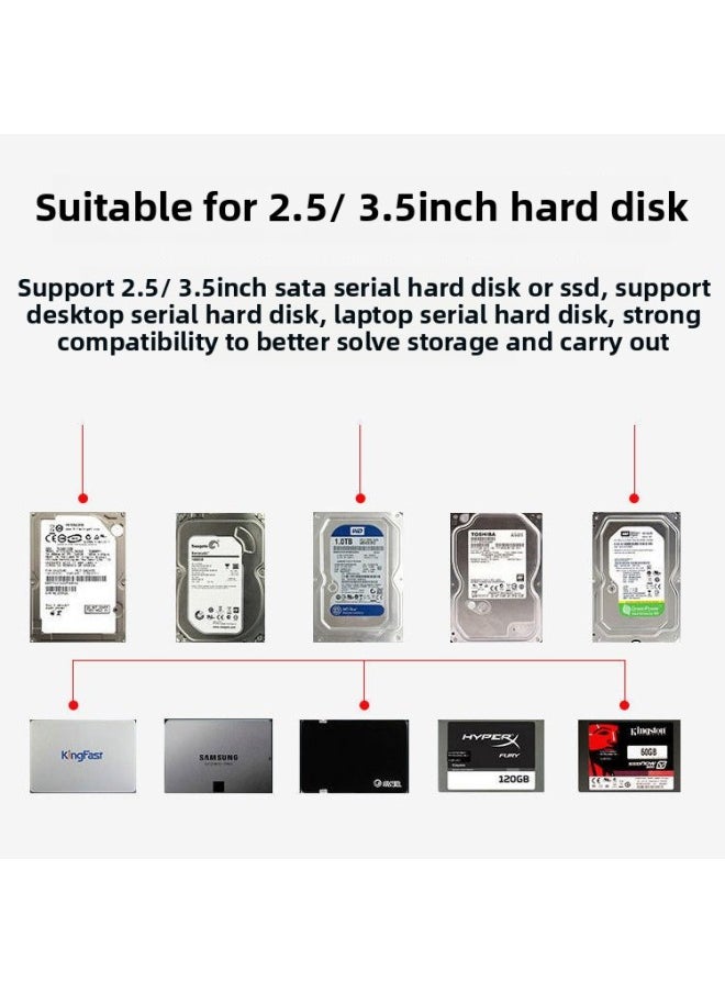 Generic - Mobile Hard Disk Box 3.5 Inch Solid State Hard Disk 3.0 SATA Reading Box Desktop External Mechanical External Box-Capacity:3.5inch -sata-2.0 Silver - Image 1