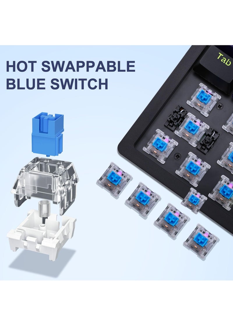 E-YOOSO Z-94 Mechanical Gaming Keyboard,Blue Switch RGB Backlit 94 Keys Gaming Keyboard for Office and Games Blue Black - Image 3