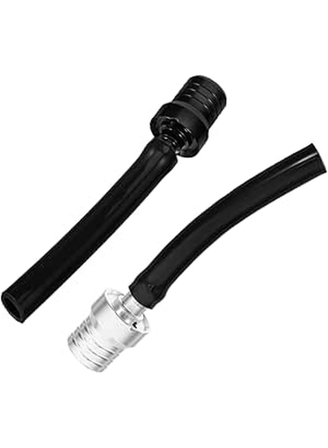 Unomor 2pcs Black CNC Aluminum ATV Fuel Tank Cap Gas Vent Hose Manual - Image 1