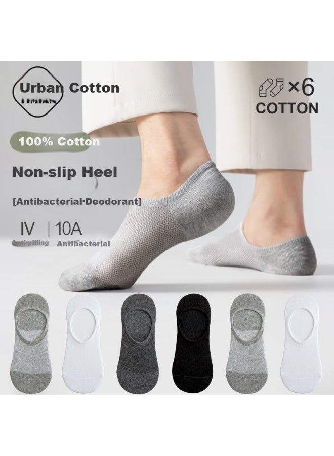 Yimian Men'S Socks 10A Antibacterial Thin Summer Mesh Breathable Short Socks 100% Cotton Men'S Invisible Boat Socks - Image 1