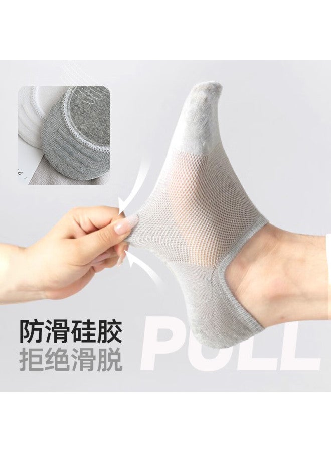 Yimian Men'S Socks 10A Antibacterial Thin Summer Mesh Breathable Short Socks 100% Cotton Men'S Invisible Boat Socks - Image 2