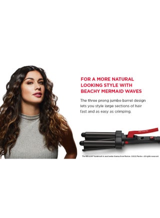 Revlon 3 Barrel Jumbo Hair Waver Long-Lasting Natural Looking Waves RVIR3056ARB - view 2