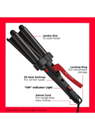 Revlon 3 Barrel Jumbo Hair Waver Long-Lasting Natural Looking Waves RVIR3056ARB - view 3
