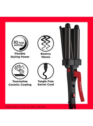 Revlon 3 Barrel Jumbo Hair Waver Long-Lasting Natural Looking Waves RVIR3056ARB - view 4