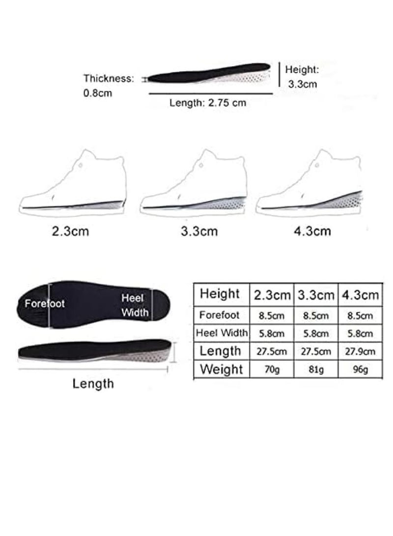 أوزيغالور 1 زوج من النعال الداخلية 4.3 سم لزيادة الطول، من الإسفنج الميموري، مسامير ميموري فوم، مسامير خفية لرفع الكعب للرجال والنساء - Image 4
