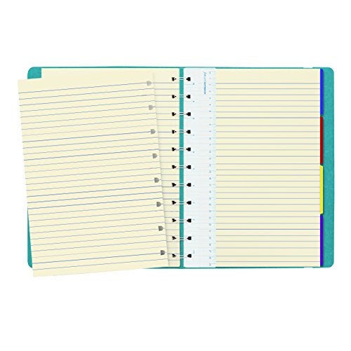 FILOFAX دفتر ملاحظات فيلوفاكس القابل لإعادة التعبئة الكلاسيكي، 10.8" × 8.5" أكوا - غلاف أنيق يشبه الجلد مع صفحات قابلة للتحريك - إغلاق مرن، فهرس، جيب وعلامة صفحة (B115106U)، حجم خطاب - Image 3