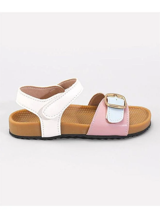 Mark & Mia Mark & Mia Solid Buckle & Velcro Closure Sandals - Multicolor