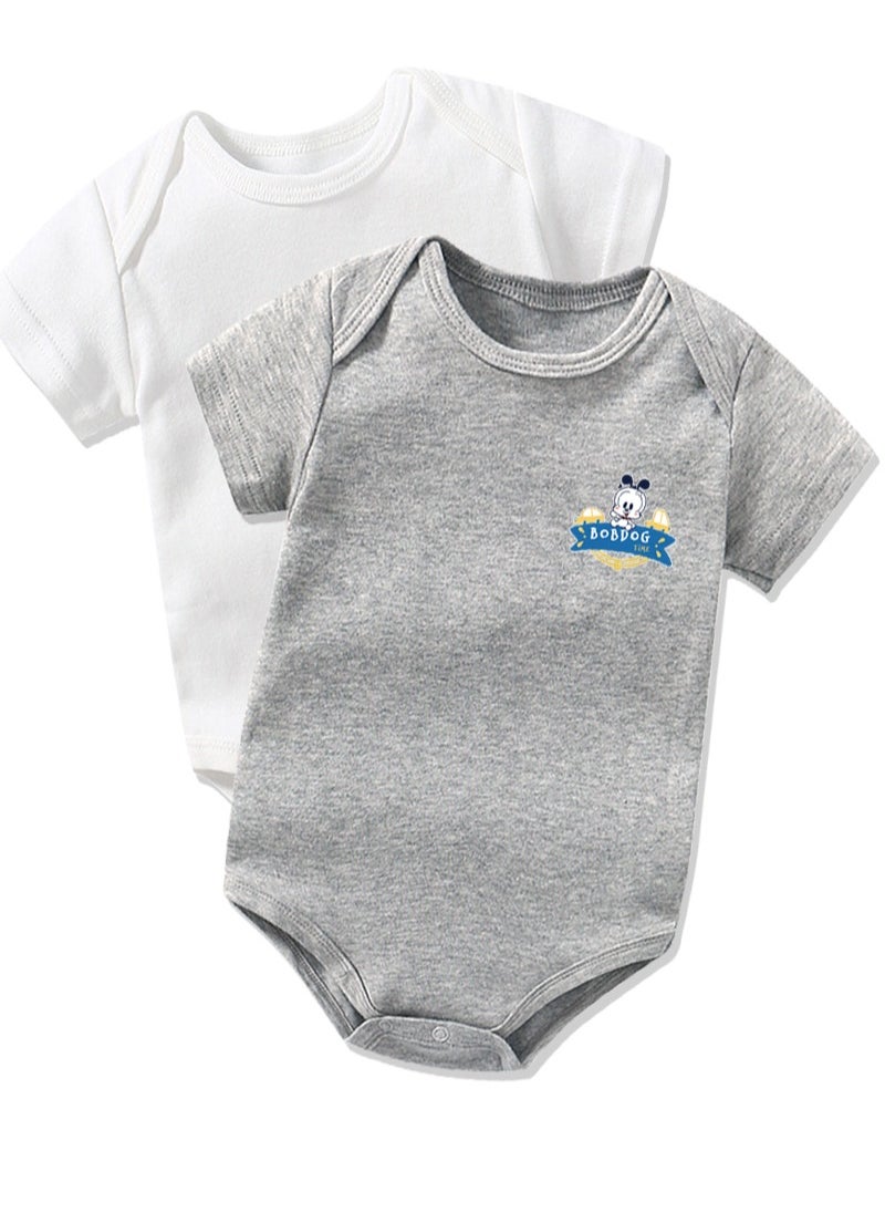 BOBDOG - Bobdog Unisex 100% Cotton Natural Comfort Infant Baby Bodysuit-Grey - Image 1
