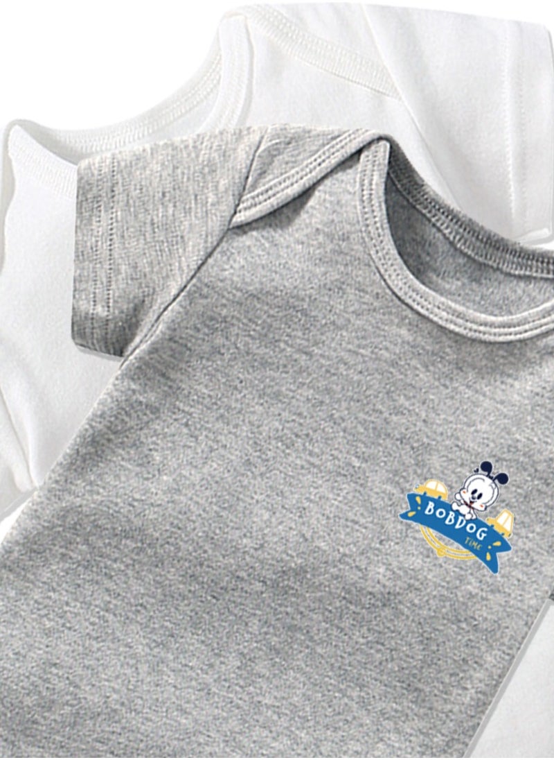 BOBDOG - Bobdog Unisex 100% Cotton Natural Comfort Infant Baby Bodysuit-Grey - Image 1