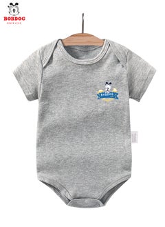 Bobdog Unisex 100% Cotton Natural Comfort Infant Baby Bodysuit-Grey