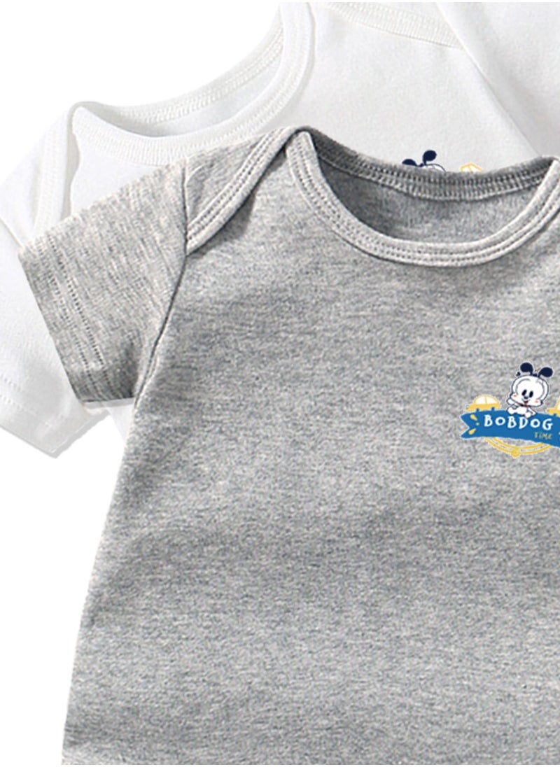 BOBDOG - Bobdog Unisex 100% Cotton Natural Comfort Infant Baby Bodysuit-Grey - Image 1