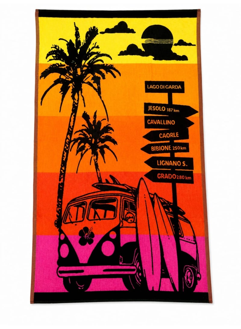 Large cotton beach towel, 90x165 cm - Image 2