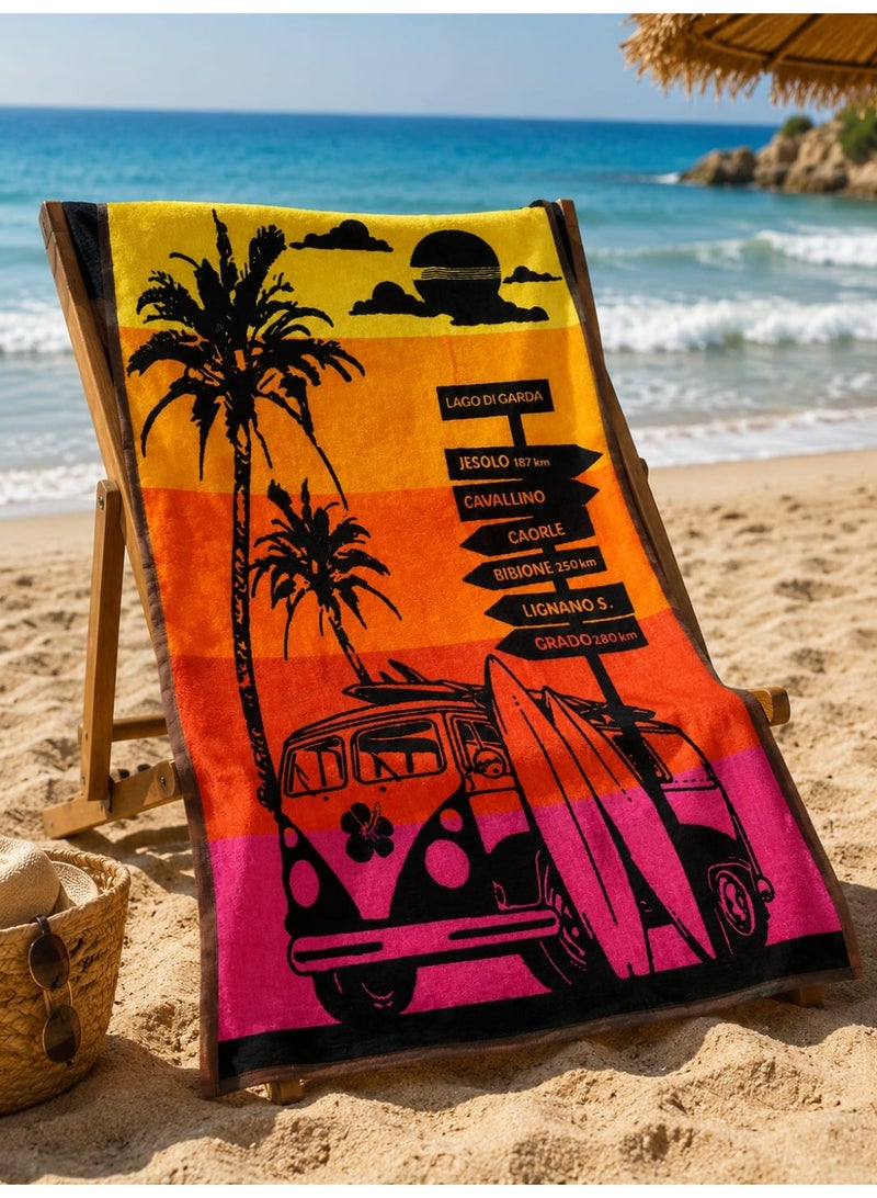 Large cotton beach towel, 90x165 cm - Image 1
