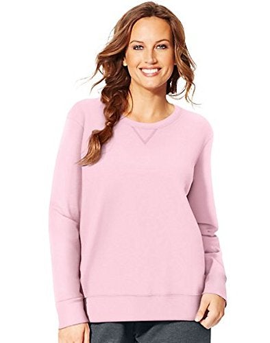 Hanes Just My Size Women's Plus-Size EcoSmart Sweatshirt with V-Notch, Pale Pink, 2X - Image 5