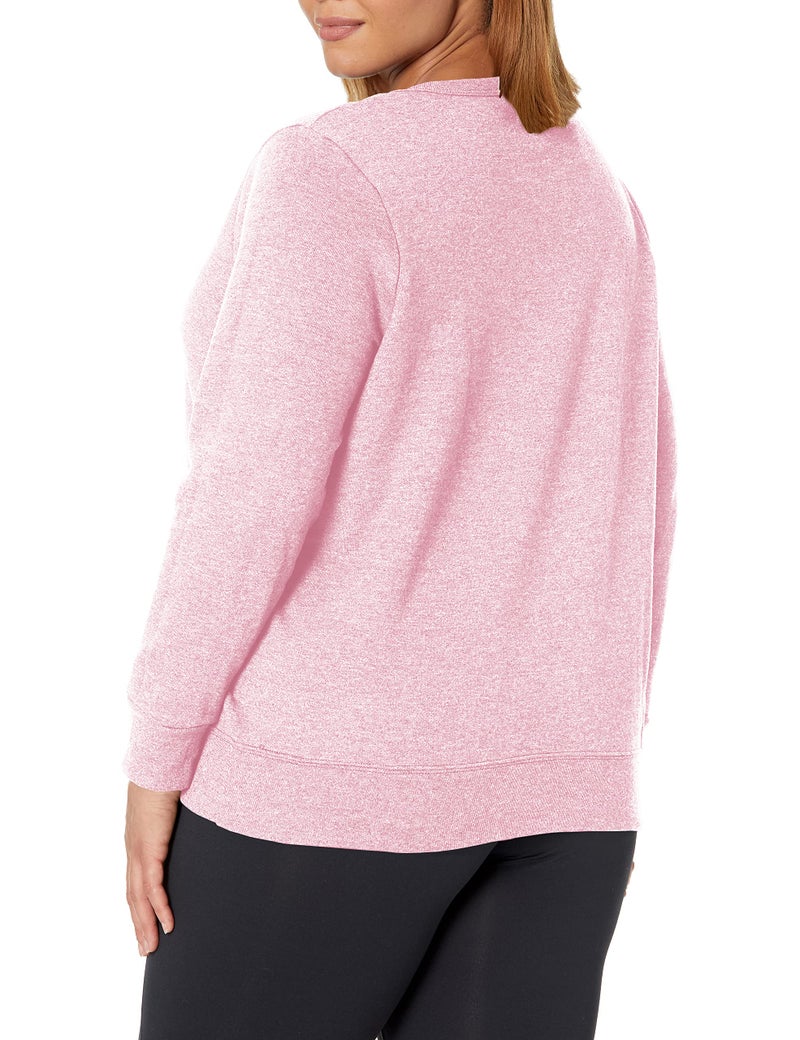 Hanes Just My Size Women's Plus-Size EcoSmart Sweatshirt with V-Notch, Pale Pink, 2X - Image 2