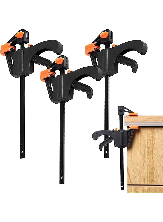 Goodern 4 Pcs Woodworking Clip,195 MM F Clamps Quick Release Practical Heavy Duty Carpenter Tools DIY Carpentry Hand Tool Kit Bar Clamp Spreader Rocker Clip for Wood Working - Image 1