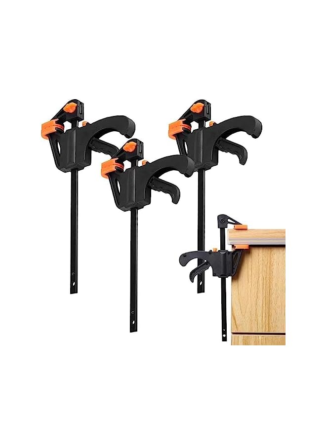Goodern 4 Pcs Woodworking Clip,195 MM F Clamps Quick Release Practical Heavy Duty Carpenter Tools DIY Carpentry Hand Tool Kit Bar Clamp Spreader Rocker Clip for Wood Working - Image 2