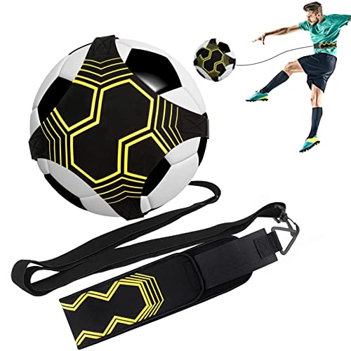Taeku Soccer Trainer Adjustable Football Kick Training Equipment Control Skills Waist Practice Belt Volleyball Rugby Trainer Aid Universal Fits Size 3, 4, 5 Footballs for Kids Teens - Image 1
