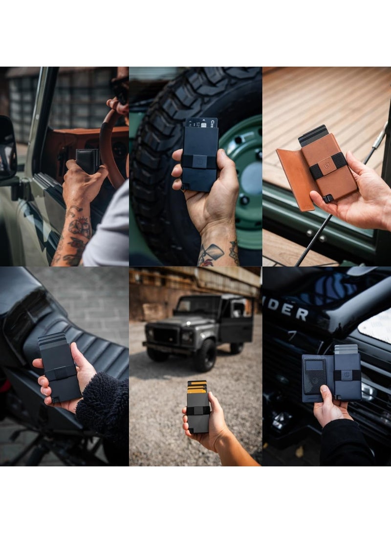 KASTWAVE Men's Wallets, Stylish RFID-Blocked Smart Wallet for Apple Air Tag Integration, Slim, Minimalist Money Holder, Quick Card Access with Push Button (Coffee) - Image 5