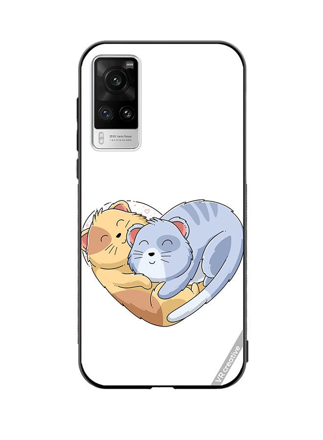 VR CREATIVE Protective Case Cover For Vivo X60 Pro Klover Cat Design Multicolour - Image 1