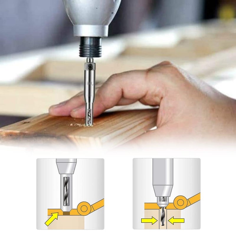 Eyech مجموعة 4 قطع من بتات حفر المفصلات ذاتية التمركز من HSS للأبواب والنوافذ والخزائن، أداة حفر المفصلات لفتح الثقوب 5/64 بوصة 7/64 بوصة 9/64 بوصة 11/64 بوصة - Image 3