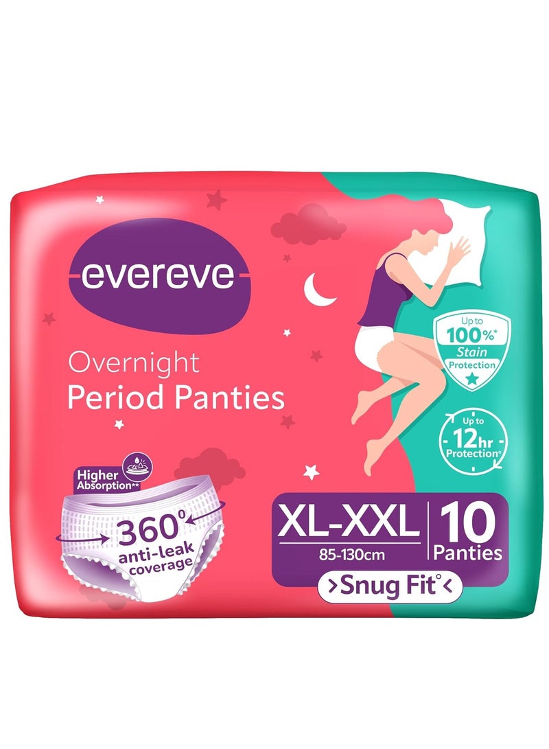 Evereve Period Panty For Girls & Women, (XL-XXL), 10 Pcs, 360 Degree Coverage, 0% Leaks, High Absorbency For Heavy Flow, Maternity Delivery Pads, Postpartum & Overnight Protection, Disposable Panty - Image 1