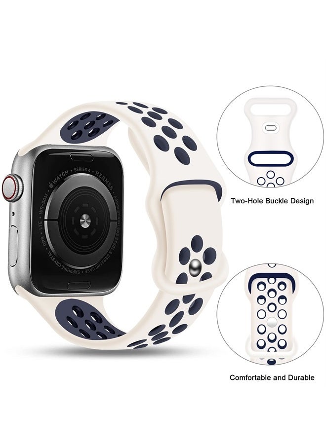 SVISVIPA - Sport Bands Compatible for Apple Watch Bands 38mm 40mm 41mm, Soft Silicone Sport Women Men Replacement Strap Compatible with iWatch Ultra & SE & Series 8/7/6/5/4/3/2/1,Starlight Mianightblue - Image 1