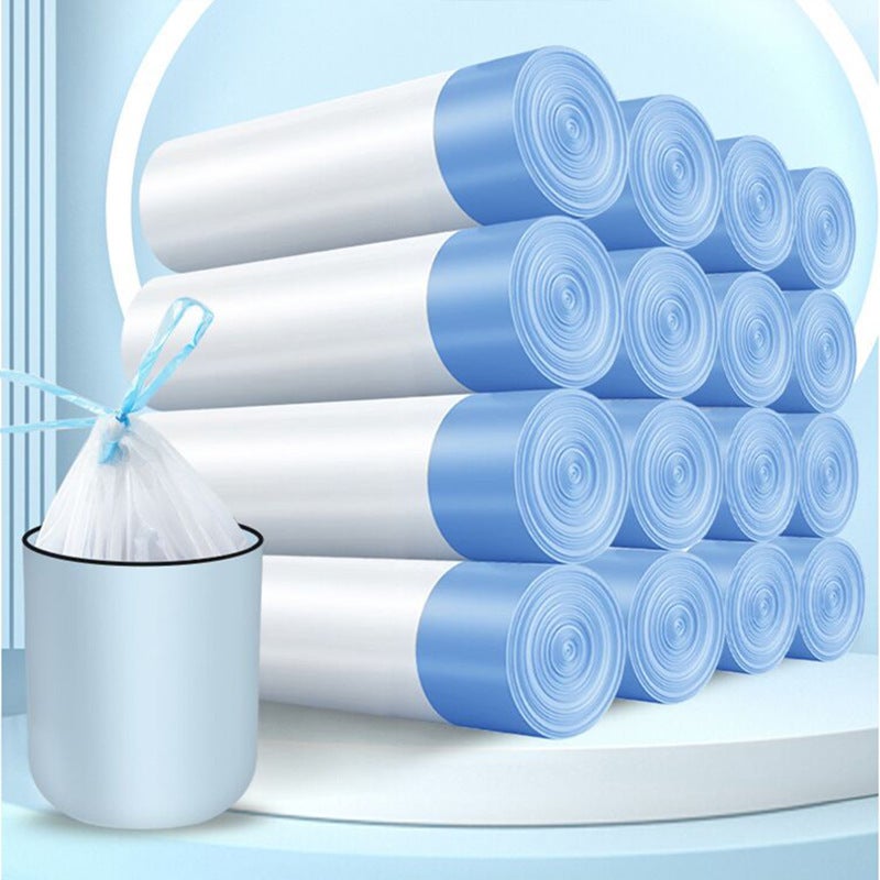 Garbage Bag Household Drawstring Type Thickeneded White Garbage Bag Closing Point-Break Kitchen Dormitory Large Plastic Bag - Image 3