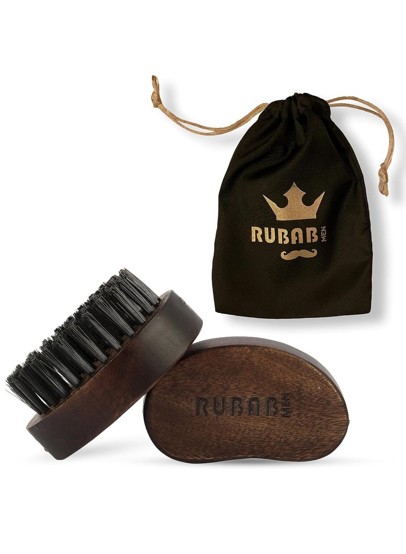 RUBAB MEN Nylon Bristle Beard Brush With wooden handle for Men travel Friendly  | Tame your Beard like a King! - Image 1