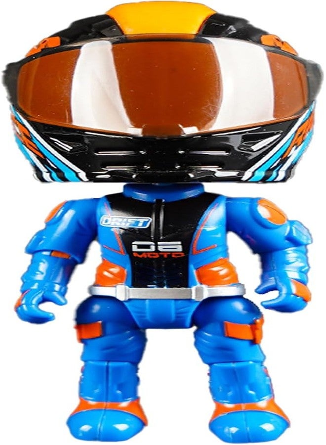 UMANI MotoGP Racing Helmet Die-Cast Mini Figure - Transforming Action Collectible Toy, Poseable Metal Character (Blue) - Image 1