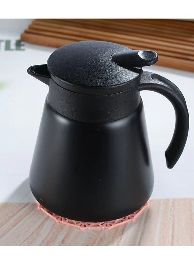 High Quality Double-Layer Thermal Insulation Teapot Black 600Ml- Ideal for Home & Office Use for Both Iced & Hot Drinks - Image 1