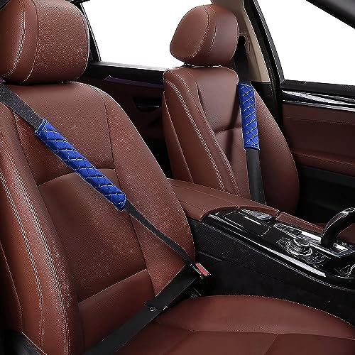 DETACHI Car Seat Belt Cover for More Comfortable Driving Seat Belt Shoulder Pad for Adults and Children Universal Car Seat Belt Velvet Cushion (Blue, Pack of 2) - Image 3