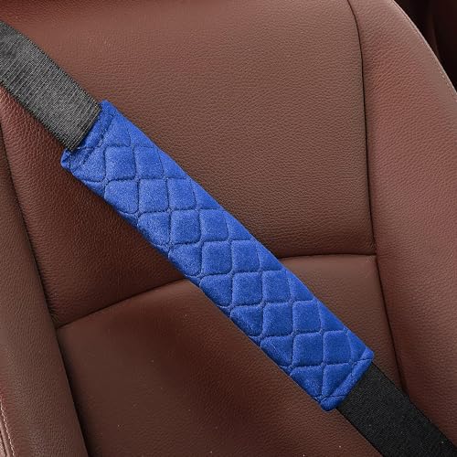 DETACHI Car Seat Belt Cover for More Comfortable Driving Seat Belt Shoulder Pad for Adults and Children Universal Car Seat Belt Velvet Cushion (Blue, Pack of 2) - Image 5