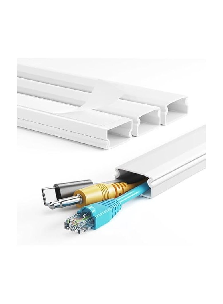 erorex TV Cord Hider, 62.8in Cable Hider, Cord Covers for Wires on Wall, Wire Covers for 2-3 Cords, Wire Hiders for TV on Wall, Easier Setup Cable Cover Management, 4 X L15.7 W0.94 H0.47in, White  - Image 1